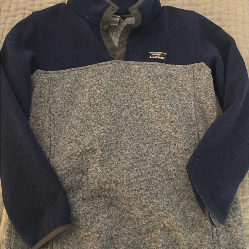 L.L. Bean Dark Blue and Heather Gray Fleece